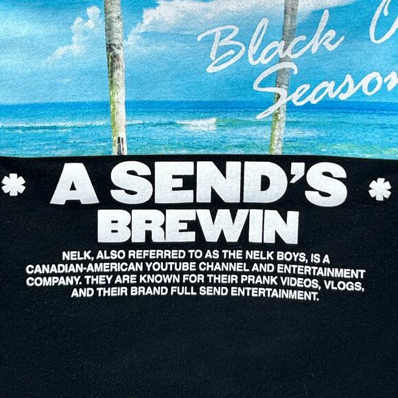 Full Send Nelk Boys T Shirt Black Out Season A Sends Brewin Palm Tree M Medium - Picture 4 of 7